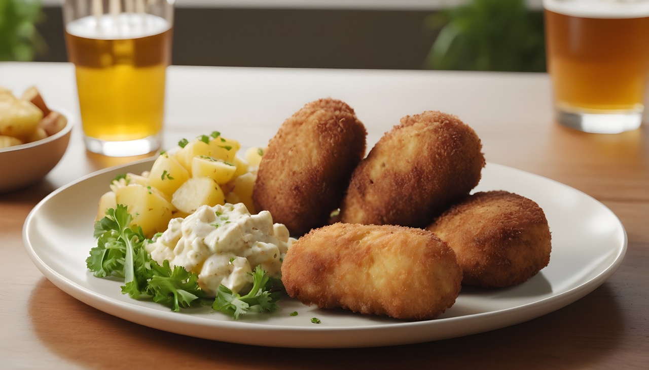 Pileći kroketi i prolećna krompir salata